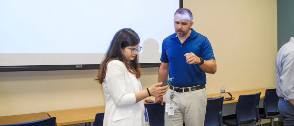 Upadhyay Mahima of IM with Norrow Brian of IT 2024 Hurley orientation